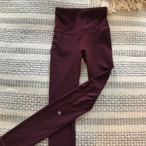 Burgundy lululemon leggings